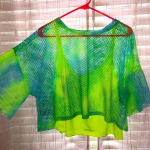 Neon Green Mesh Crop Top